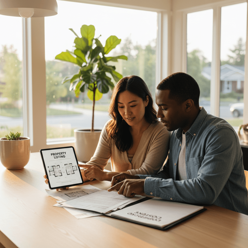 Real estate professional talking with a client in Houston